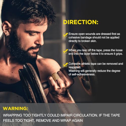 OK TAPE 12 Rolls Self Adhesive Bandage Wrap, Cohesive Elastic Athletic Tape - color: Spring, size: 2 Inch