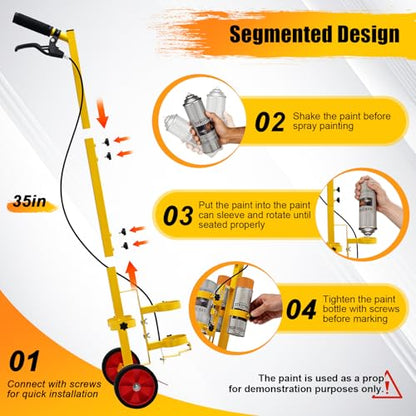 Striping Line Painting Wand, Parking Lot Striping Marking Machine, Paint Sprayer Wand for Ground Stripe, Sports Field & Parking Lot Marking, Compatible with Inverted Striping Paint T-Tip Nozzle