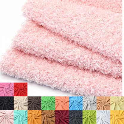 Surf turtle Light Pink Curly Teddy Fleece Faux Fur Fabric 36" x 59" - color: Light Pink, size: 36 x 59 inches