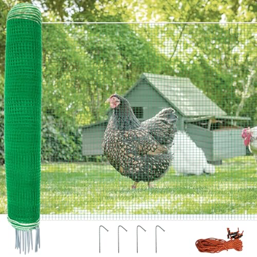 Temporary Fence with Posts 3' x 50' for Chickens, Turkeys Backyard - size: 3' x 50'
