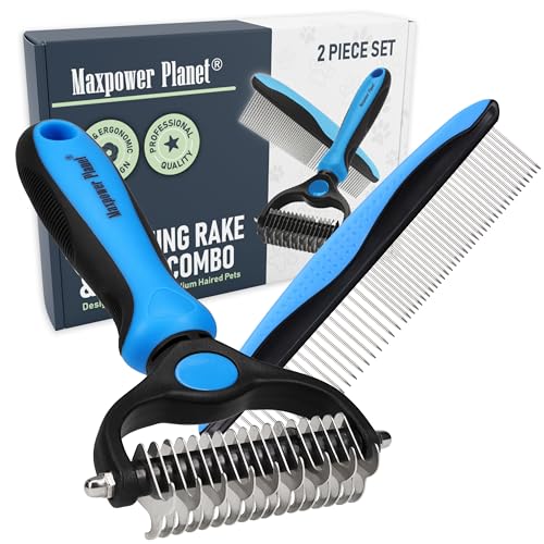 Maxpower Planet Pet Grooming Rake and Dematting Comb, Pet Pro - color: C - Rake and Comb Kit (Best Value), size: Large