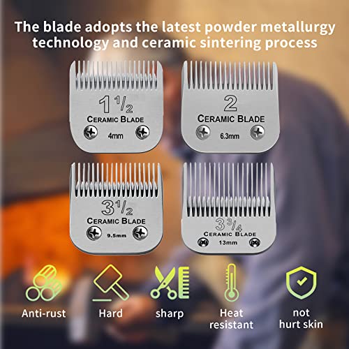 Replacement Blades set compatible with Oster Classic 76/Andis dog Clippers - color: 4MM-13MM(4 PACK)