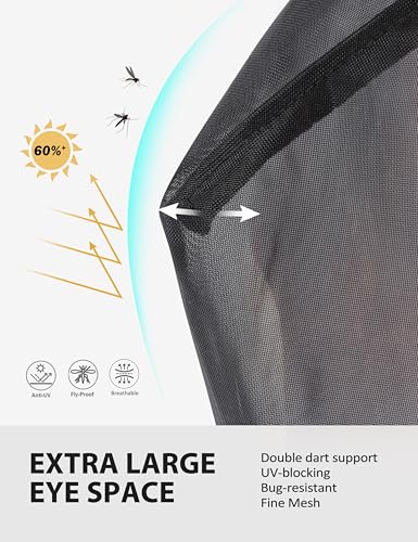 Harrison Howard Horse Fly Mask UV Protective Fine Mesh with Extra Wool Soft Touch on Skin Fly and UV Protection Aquamarine-Black XL - color: Aquamarine-Black, size: XL