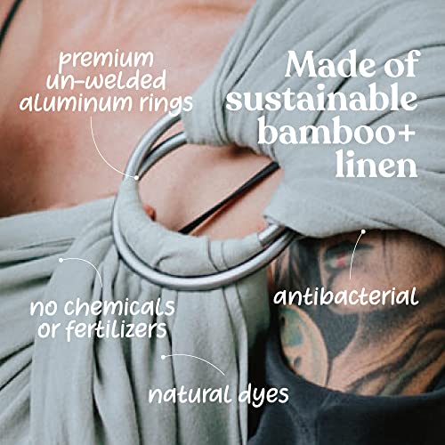 Nalakai Luxury Ring Sling Baby Carrier, Soft Linen Blend Baby Sling, Baby Wrap, Wear Your Little One Close to Your Heart, Longer Length