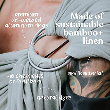 Nalakai Luxury Ring Sling Baby Carrier, Soft Linen Blend Baby Sling, Baby Wrap, Wear Your Little One Close to Your Heart, Longer Length