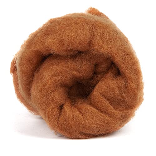 Maori Wool Carded Batting for Needle Felting, 3.5 oz, Cinnamon - color: Cinnamon