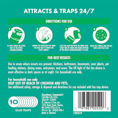 STEM Flying Insect Fan Trap Glue Reﬁll Pads, 10 Count - size: 10 Count