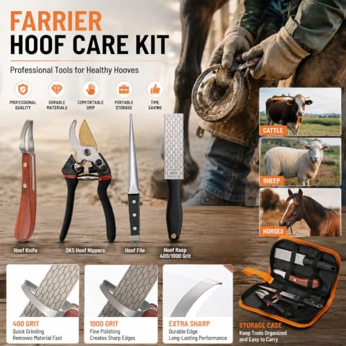 Professional Livestock Grooming Kit with Stainless Steel Shears