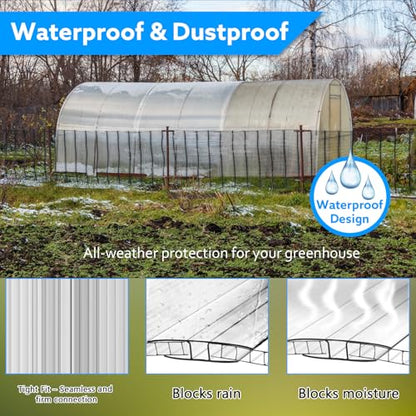 10-Pack 4ft Greenhouse Polycarbonate H-Channel Connectors, Heavy-Duty Twinwall Panel Joiners for 0.32” and 0.4” Panels, Weather Resistant Design, Includes 20 Screws and Work Gloves - size: 4' × 2.32’’ × 0.4’’