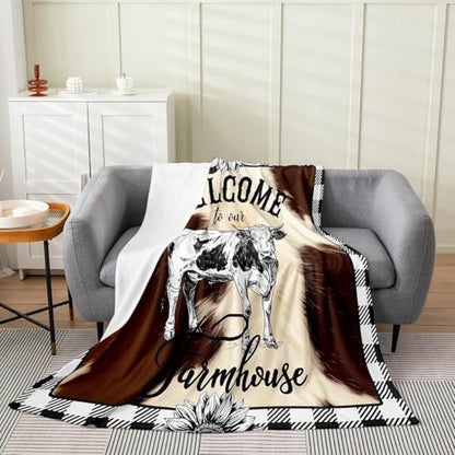 Feelyou Cow Fur Buffalo Bed Blanket 50" x60 Kids All Season - color: Multi 11, size: Throw