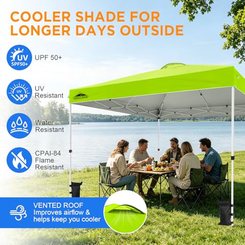 EAGLE PEAK 12x12 Pop Up Canopy Tent Easy Up Canopy Outdoor, Neon Green - color: Neon Green, size: 6.6x6.6