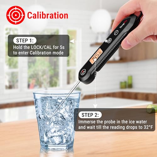 TempPro TempSwift 1 Sec Meat Thermometer Digital for Kitchen Cooking Food - color: Pitch black