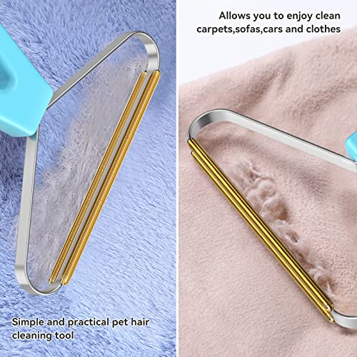 Pet Hair Remover, Dog and Cat Hair Remover, Carpet Rake, Carpet Scraper - color: Blue