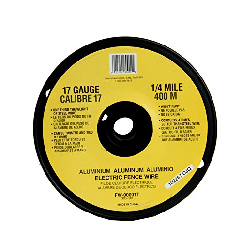 Zareba Fi-Shock 17 Gauge Aluminum Wire for Electric Fencing - 1/4 Mile Spool - FW-00001T - Highly Conductive Aluminum Wire for Electric Fences - Rust Proof & Lightweight - size: 1 Pack