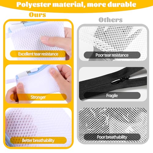 6 Pcs Small Mesh Laundry Bag Lingerie Bags for Washing Delicates for Delicates Washing Machine Underwear Washings Bag Small Foldable Wash Bags for Home Travel White 3.9 x 4.3 Inch