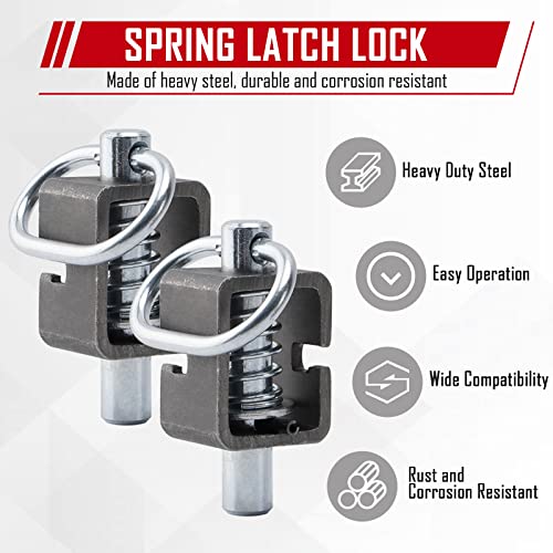 Weld-On Spring Latch Assembly Trailer Gate Latch with Spring-Loaded Pin