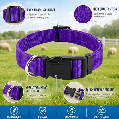 8Pack Goat Collar with Bell, Adjustable Nylon Collars Set