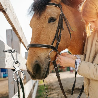 Horse Tie Ring, Safe Tie Horse Supplies, Humane Way Tie Ring, Magnetic Ring for Tying and Retracting, Helps Horse Pull Back and Releases Stress from The Horse