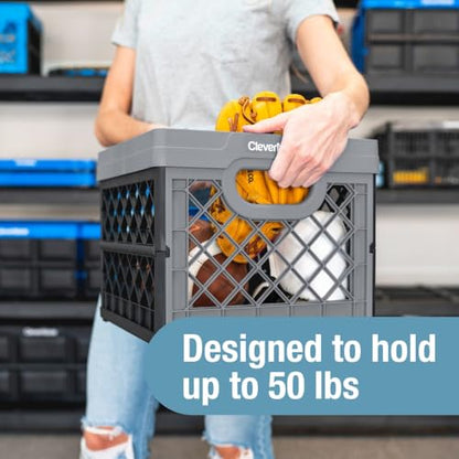 CleverMade Collapsible Milk Crate (100% Recycled) - 25L - Obsidian - color: Obsidian, size: 1 Pack