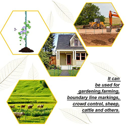 20 Pack 48inch Step-in Electric Fence Posts with Clips for Farm(Green) | 4 Ft Temporary Plastic Fence Stakes for Garden and Livestock Protection, No Dig Easy to Install and Move. - color: Green