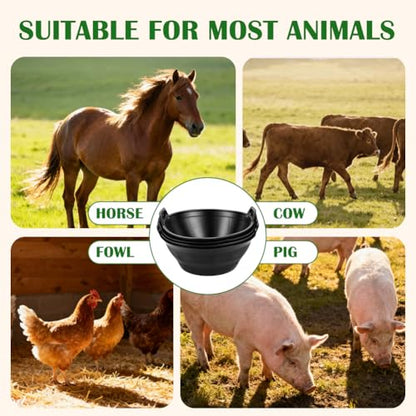 6Pcs Rubber Feed Pan, 3.1 Gallon Horse Feeder Pan, Chicken Dust Bath