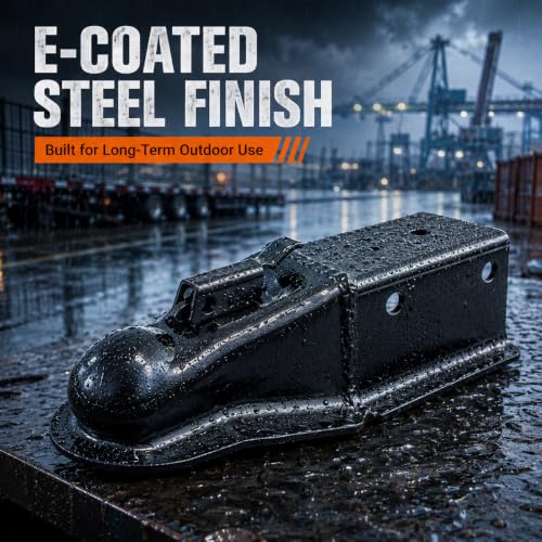 14000lb Straight Trailer Coupler for 2-5/16" Ball, 3" Wide | Fits 3" channel widths. Black e-coated steel designed for equipment and cargo trailers up to 14,000 lbs. - size: 2-5/16" Ball 3" Channel 14,000 lbs