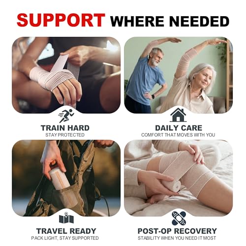 FRESINIDER Premium Elastic Bandage Wrap 3 Inch, 24 Pack, Hook and Loop - color: 24 Pack X 3 Inches