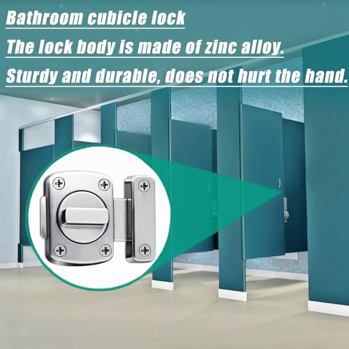 Bathroom Stall Door Latch Inner Door Reinforcement Lock - color: Silvery