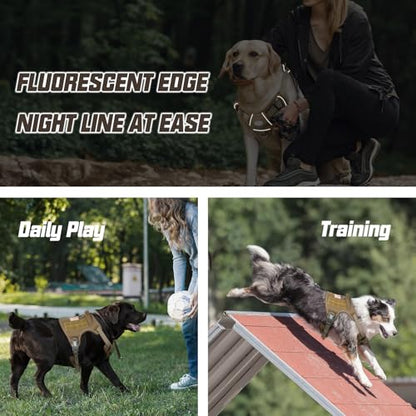 Auroth Tactical Dog Harness for Large Dogs No Pull Adjustable Pet Harness Reflective K9 Working Training Easy Control Pet Vest Military Service Dog Harnesses Army Yellow L | Easy Control with handle, Adjustable, Reflective, Military K9, for German Shepher