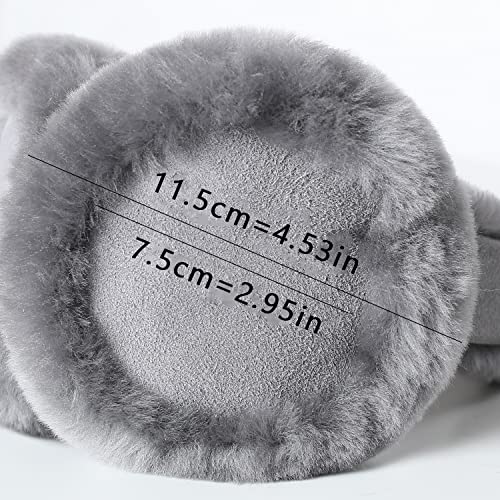 MaxW Wool Ear Muffs for Winter Women Men Fluffy Earmuffs Soft Cozy Ear Warmers Outdoor Ear Covers for Cold Weather - color: A-grey