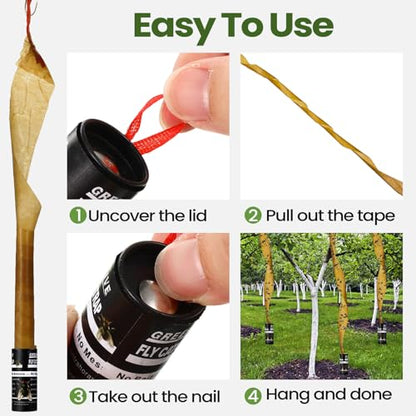 Qualirey 80 Pack Fly Strips Sticky Fly Trap Indoor Outdoor Hanging Ribbon Tape Paper Flying Insect Trap Gnat Killer Traps Catcher for Fruit Flies, Bug, Insect, Pest (Black) - color: Black