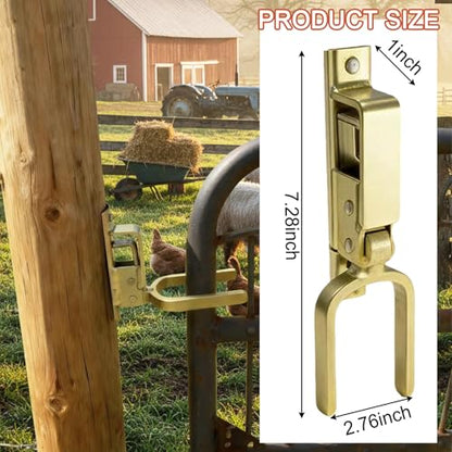 1PCS Instant Locking Gate Latch, Heavy-Duty One-Hand Gate Latch for Farm, Ranch & Backyard | Automatic Spring Lock, Rust-Resistant Steel, Easy Install on Wood, Metal & Pipe Gates