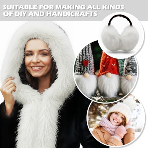 Tatuo 2 X 200 Inch White Fake Fur Fabric for Crafts Sewing DIY - color: White, size: 2 x 200 Inch