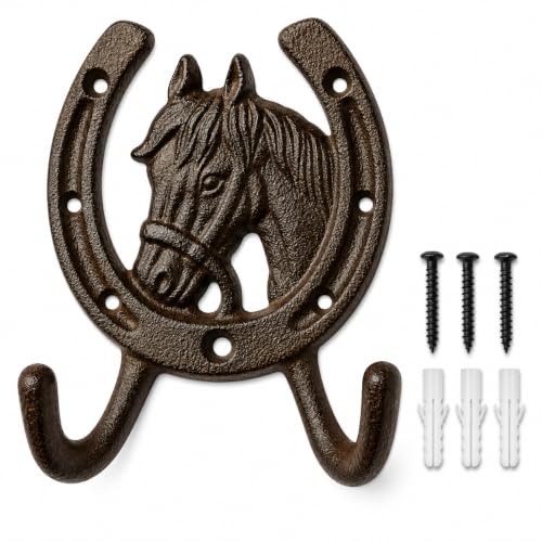 Comfy Hour 5 Inch Horse Hooks for Wall, Horseshoe Key Holder