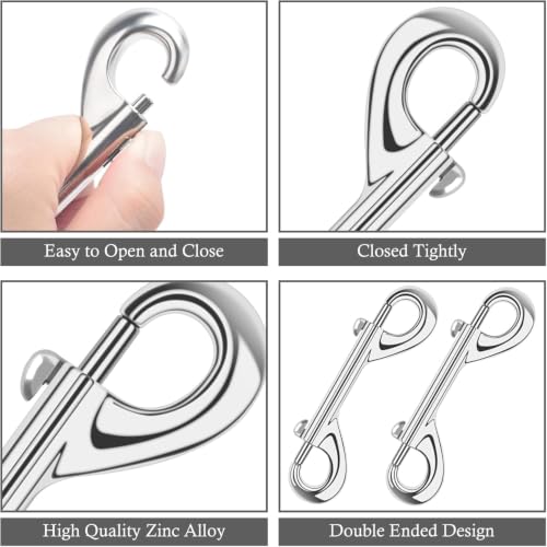 ERKOON 3.5 inch Double Ended snap Hooks,110lbs Metal Clips Load Capacity Zinc Alloy Double Sided Clips Heavy Duty Trigger Snap for Dogs Leashes/Water Bucket/Horse Feed/Hammocks Bolt snap - size: 40 Pack