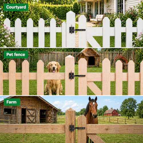 Self-Locking Gate Latch, Heavy Duty Automatic Gravity Lever for Wood Fence - size: Normal