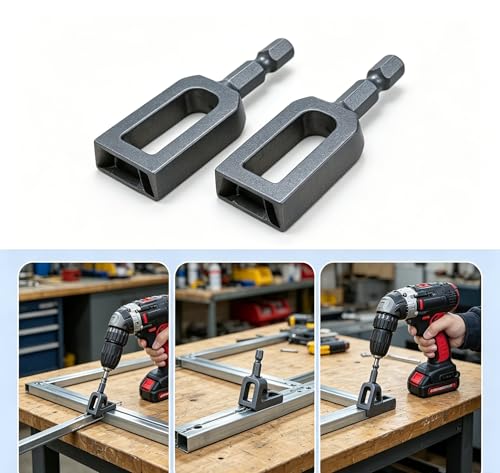 2 Pcs Wire Twister Tool for Drill, Iron Wire Twister/Knotter with 1/4" Hex Shank, Professional Wire Twisting Tool for Fencing, Rebar Tying, and Construction