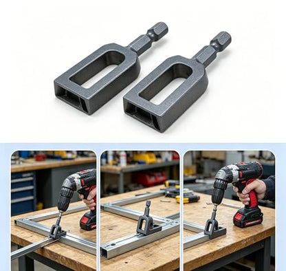 2 Pcs Wire Twister Tool for Drill, Iron Wire Twister/Knotter with 1/4" Hex Shank, Professional Wire Twisting Tool for Fencing, Rebar Tying, and Construction