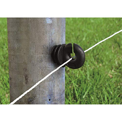 Patriot Wood Post Ring Insulators, Black, Pack of 25