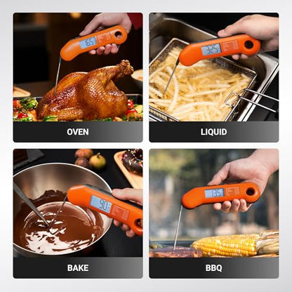 ThermoMaven 0.5 Sec Professional Meat Thermometer Digital, ±0.5°F Accuracy | NIST&NSF Certified, IP67 Waterproof, Auto-Rotating Backlit Display, Lift-to-Wake, for BBQ/Cooking/Candy, Orange&Gray - color: Orange&Gray