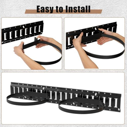 lesolar 2 Pcs E Track 5 Gallon Bucket Holder, Wall Mounted Bucket Hanger - style: 2pcs