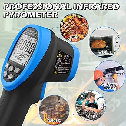BTMETER BT-1500 High Temp Infrared Thermometer Gun, -58°F to 2732°F Range - color: Infrared Thermometer BT-1500 Blue