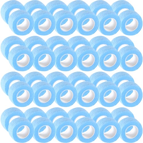 IndigoCase 48 Pack Self Adhesive Bandage Wrap 1 Inch x 5 yd Elastic Tape - color: Skyblue, size: 1 Inch - 48 Pack