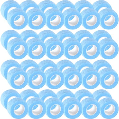 IndigoCase 48 Pack Self Adhesive Bandage Wrap 1 Inch x 5 yd Elastic Tape - color: Skyblue, size: 1 Inch - 48 Pack