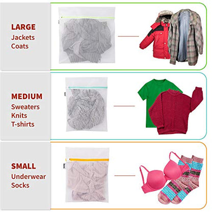 Mamlyn Mesh Laundry Bag for Delicates, Wash Bag for Underwear and Lingerie, Makeup Organizer Bag (1 Large, 2 Medium, 2 Small) - size: 1 Large, 2 Medium, 2 Small