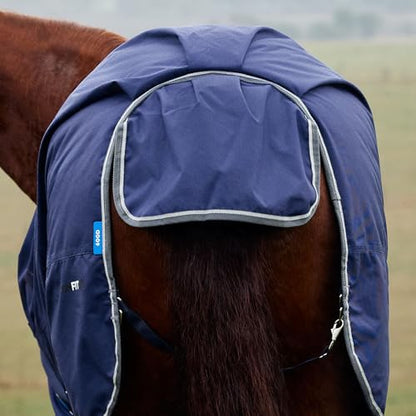 WeatherBeeta ComFiTec Tyro Turnout Standard Neck 50g, Navy/Charcoal, 72" - size: 72"