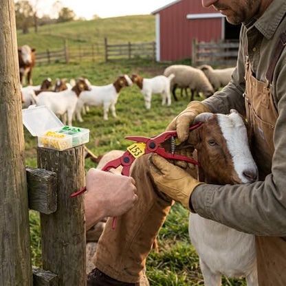 Universal Livestock Ear Tag Pliers, Folding Tagger Puncher Applicator for Goat, Sheep, Lamb, Cattle