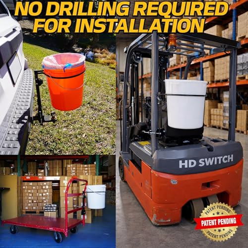 Retractable 6-Way Clamp-On Universal Mount 5 Gallon Bucket Holder