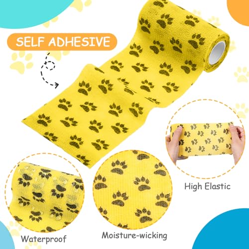 Geiserailie 3 Pack Vet Wrap for Dogs Bitter Bandage Wrap,Green Yellow Blue | No Chew Vet Wrap for Dogs Pets Animals Wounds to Prevent Chewing, Ankle Sprains and Swelling - color: Green Yellow Blue