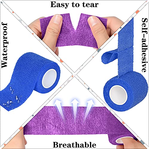 Tindobewan Self Adhesive Bandage Wrap, 2 Inches 8 Rolls Purple - color: Purple, size: 2 Inch
